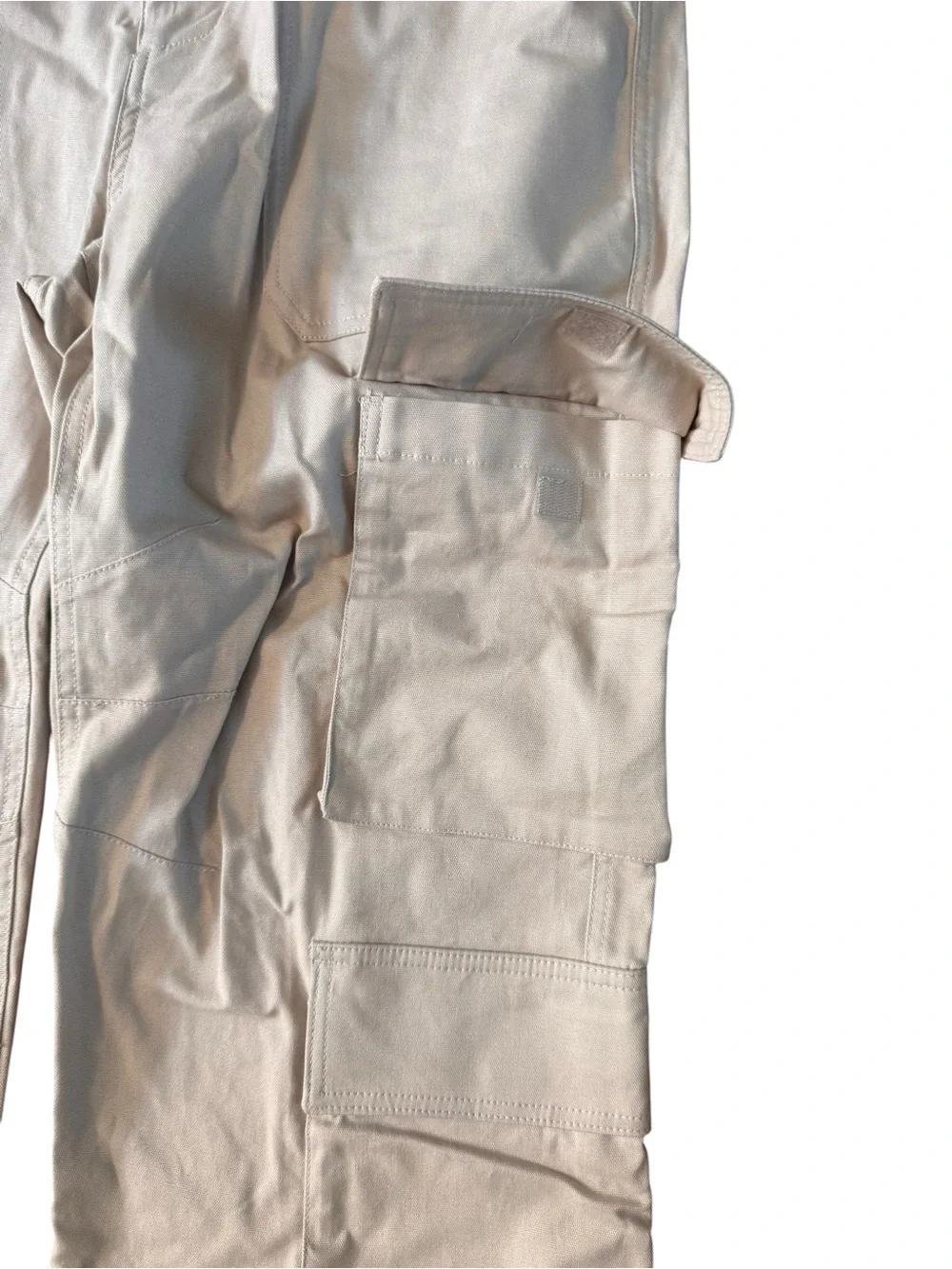 Mode of One Men Relaxed Fit Utility Cargo Pants DarK Ecru Beige Size 32 Workman